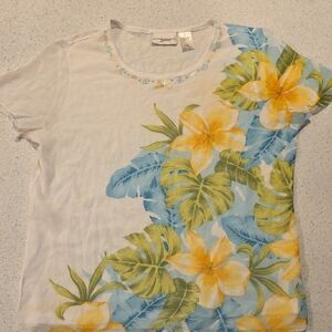 Alfred Dunner Tropical Floral Short Sleeve Tee